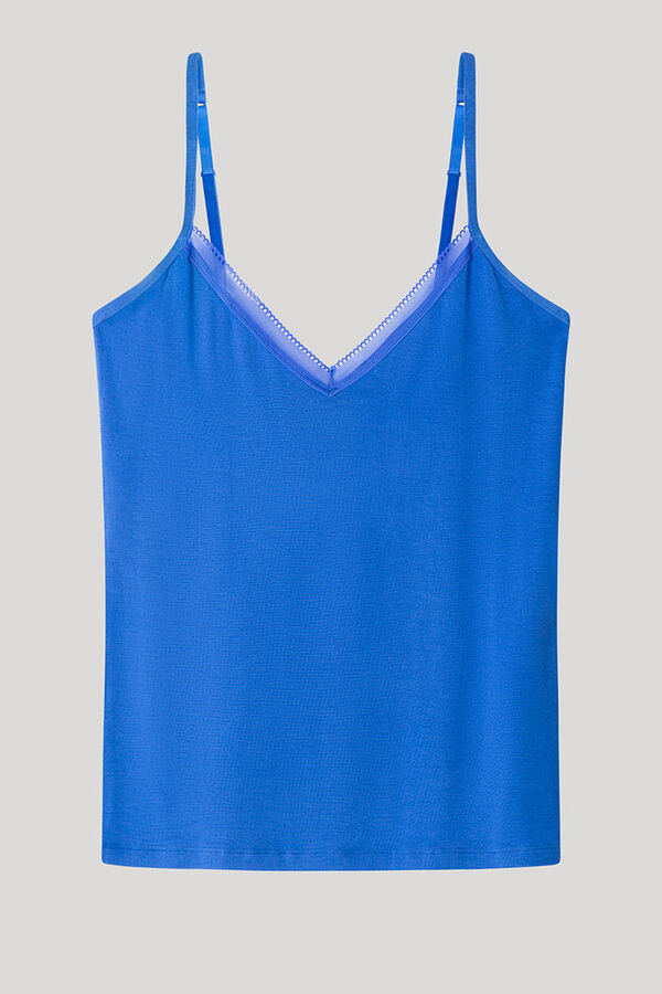 Gisela Playera de pijama con tirantes azules azul