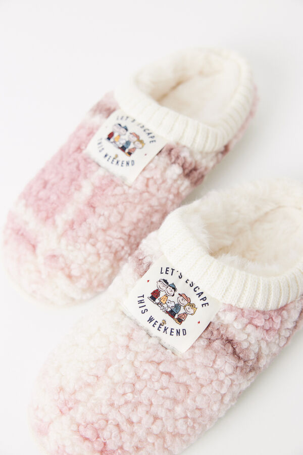 Womensecret Pantuflas bota borreguito Snoopy blanco