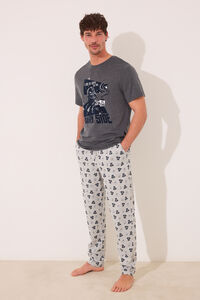 Womensecret Pijama de Star Wars para hombre 100% algodón gris