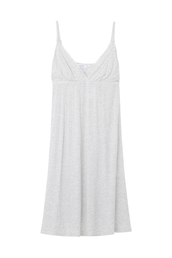 Womensecret Camisón 'maternity' canalé gris gris