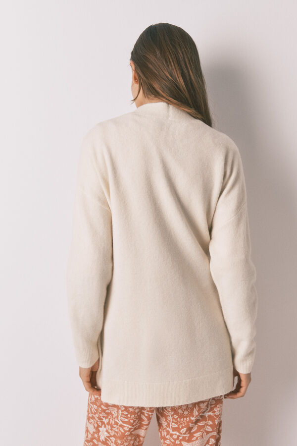 Womensecret Cárdigan de punto beige marfil