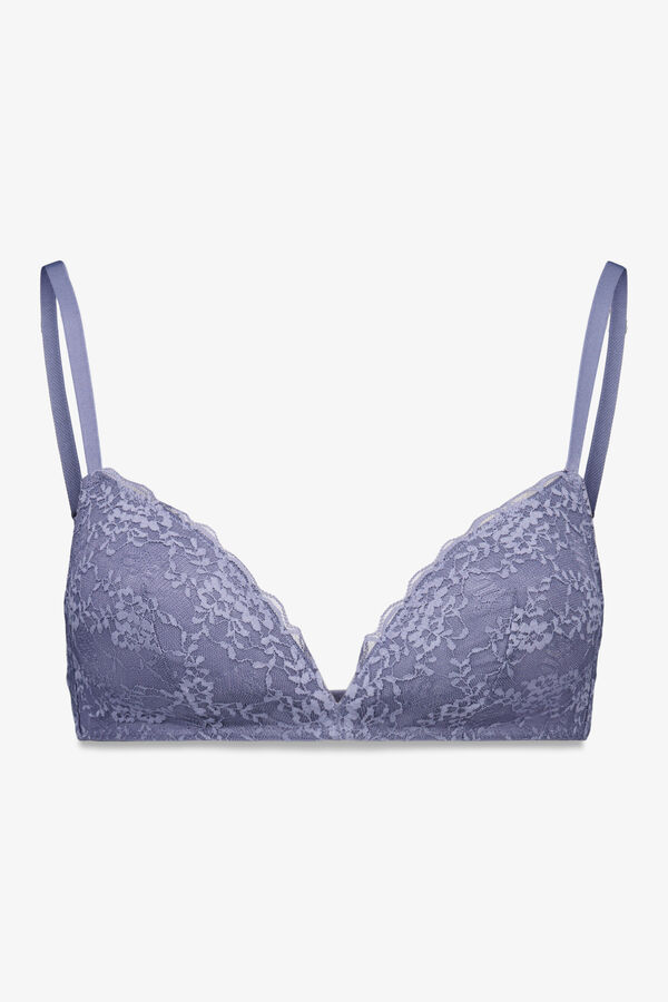Womensecret Brasier triangular de encaje azul CHARMING azul