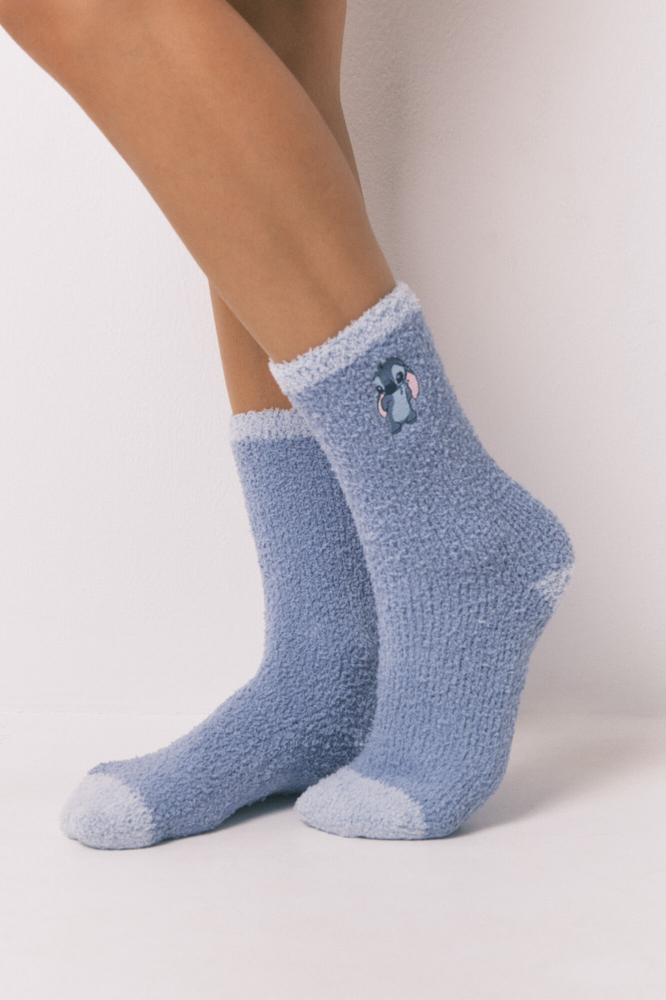 Women'secret Calcetines largos Stitch de color azul medio