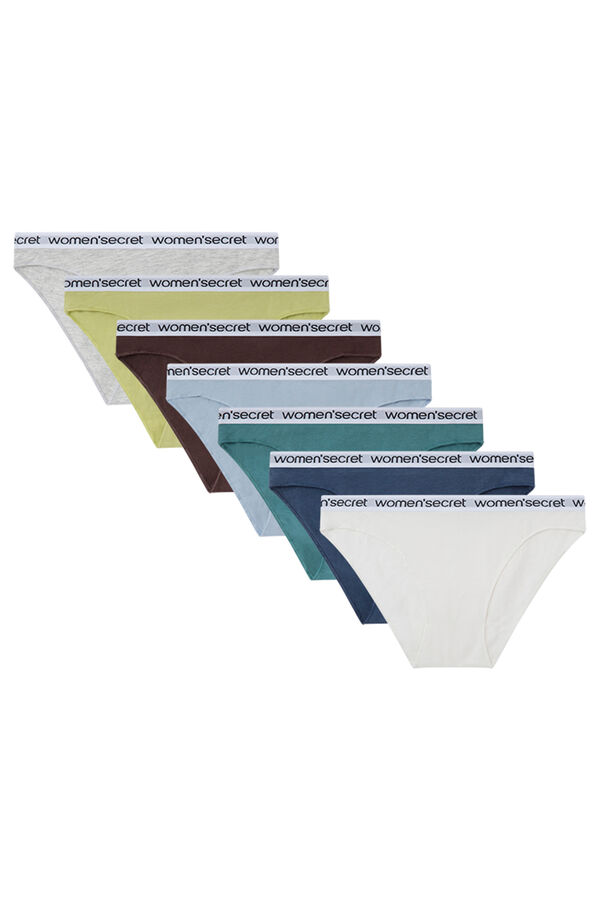 Womensecret Pack 7 panties algodón logo blanco