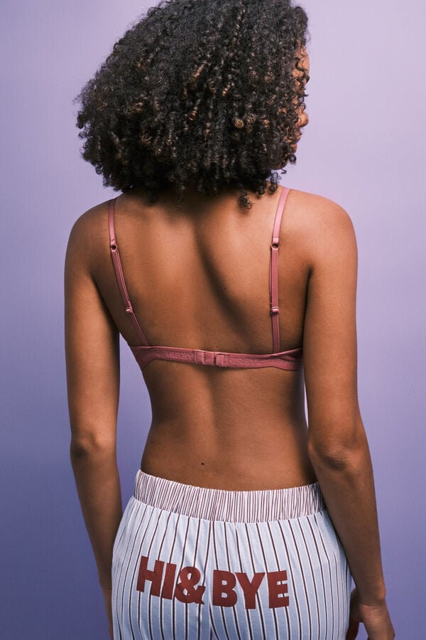 HI&BYE Brasier triangular con relleno rosa rosa