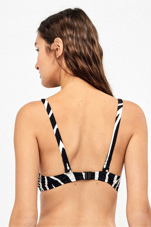 Gisela Top bikini de capacidad sin relleno animal print blanco