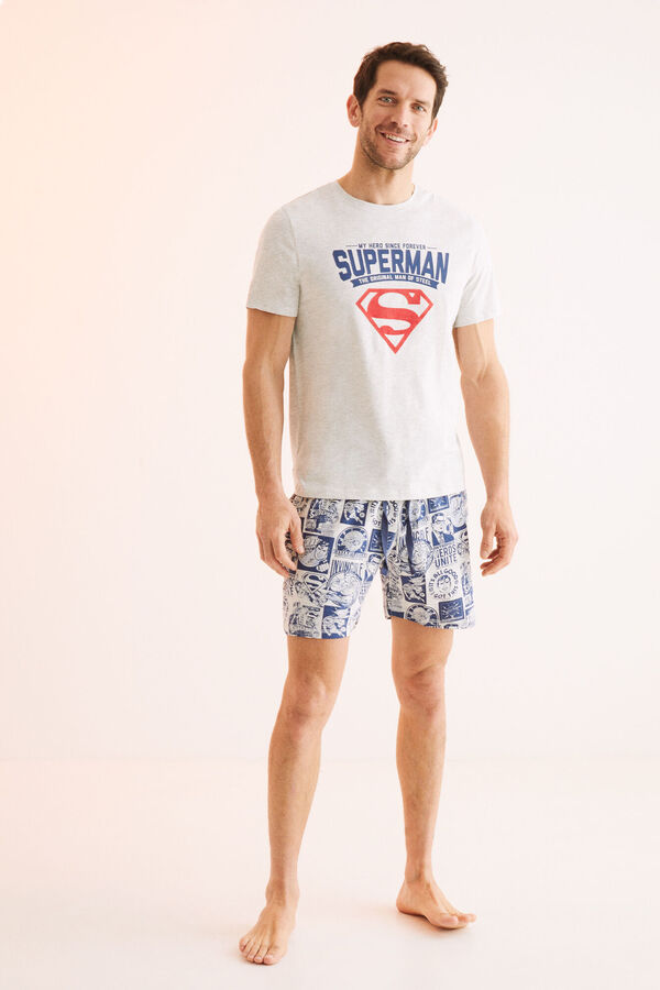 Womensecret Pijama corta hombre 100% algodón Superman gris gris