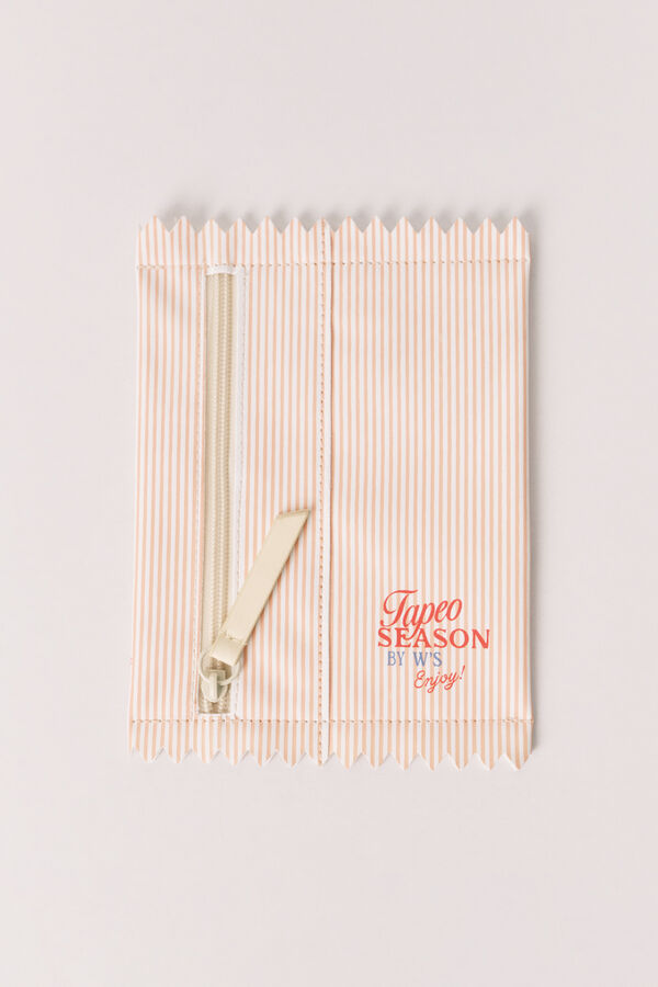 Women'secret Monedero de rayas naranja estampado