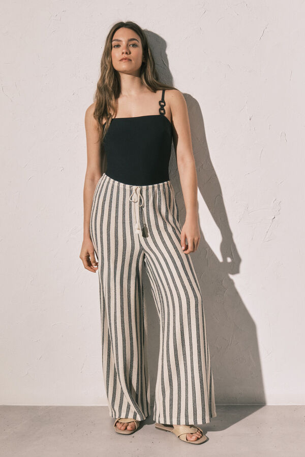Women'secret Pantal&oacute;n largo de rayas estampado