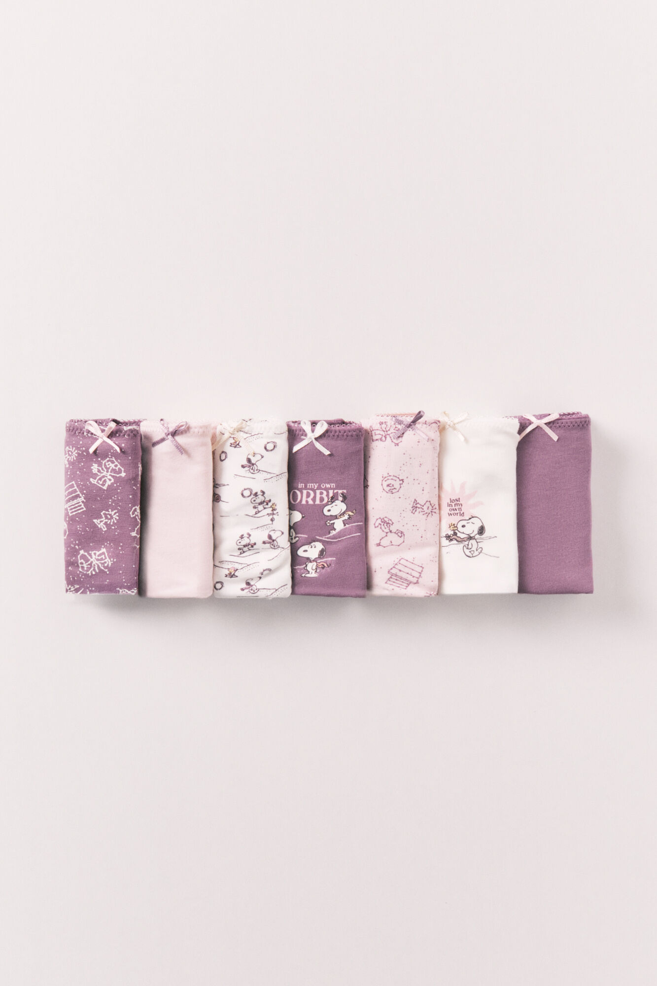 Women'secret Pack 7 panties cl&aacute;sicas de algod&oacute;n estampado de Snoopy