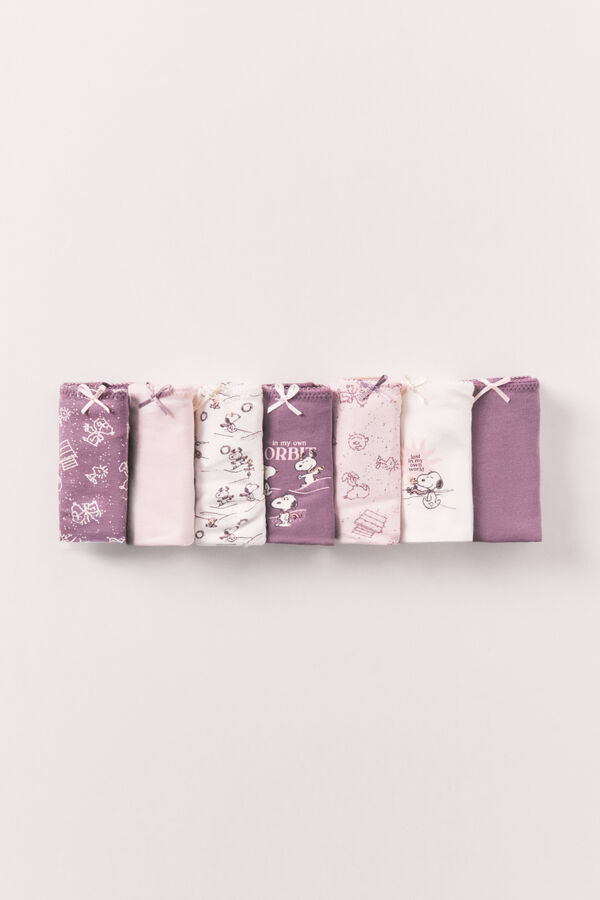 Women'secret Pack 7 panties cl&aacute;sicas de algod&oacute;n estampado de Snoopy estampado