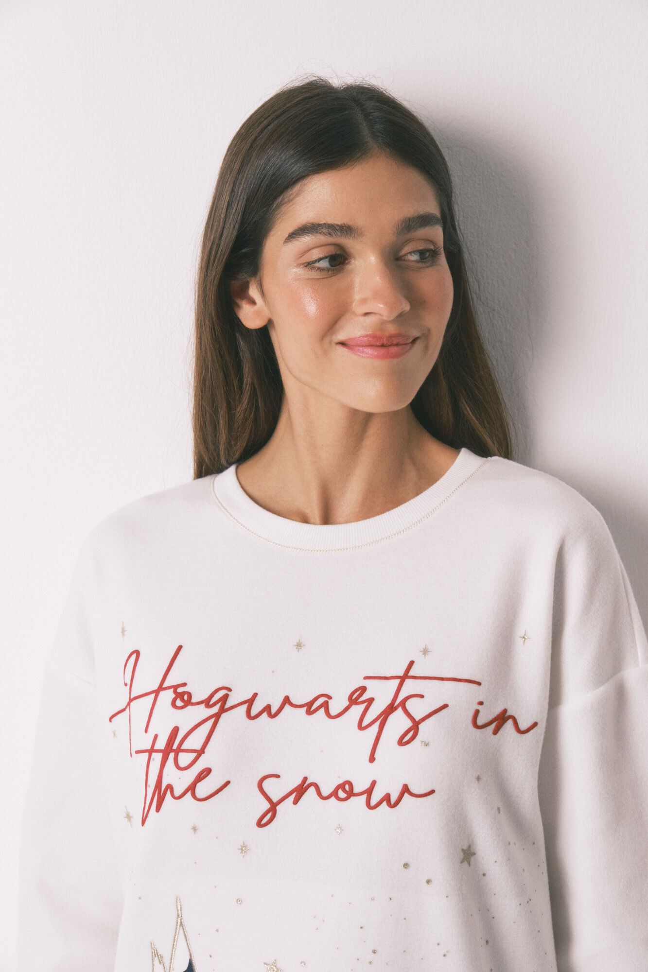 Women'secret Pijama larga polar estampado "Hogwarts"
