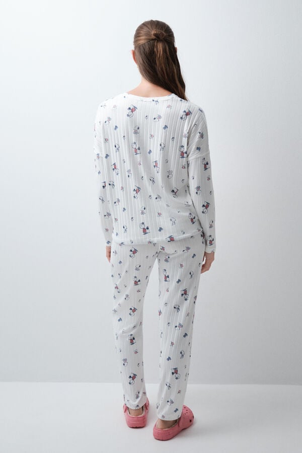 Women'secret Pijama larga blanca Snoopy blanco