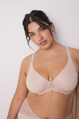 Womensecret REAL brasier reductor microfibra y encaje rosa rosa