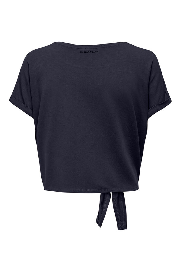 Only Play Playera crop con nudo azul