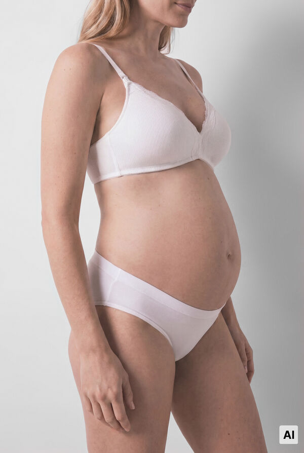 Women'secret Brasier triangular maternity de algod&oacute;n blanco CHARMING blanco