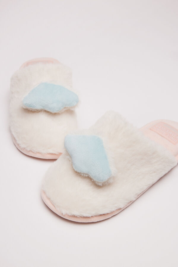 Womensecret Pantuflas casa pelo nube marfil