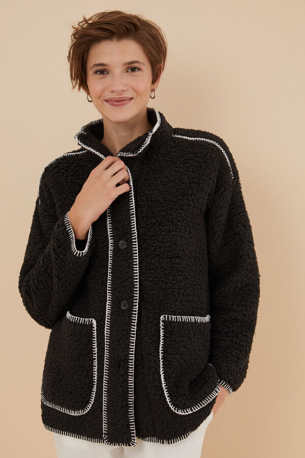 Womensecret Bata borreguito lurex con bufanda gris