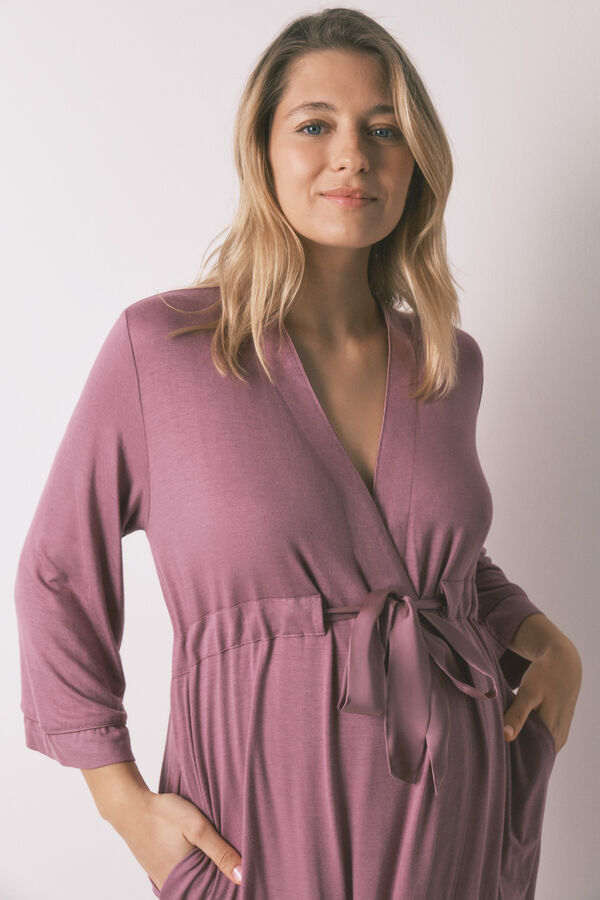 Women'secret Bata maternity con cintur&oacute;n rosa rosa