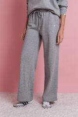 HI&BYE Pantalón largo acampanado de felpa gris gris