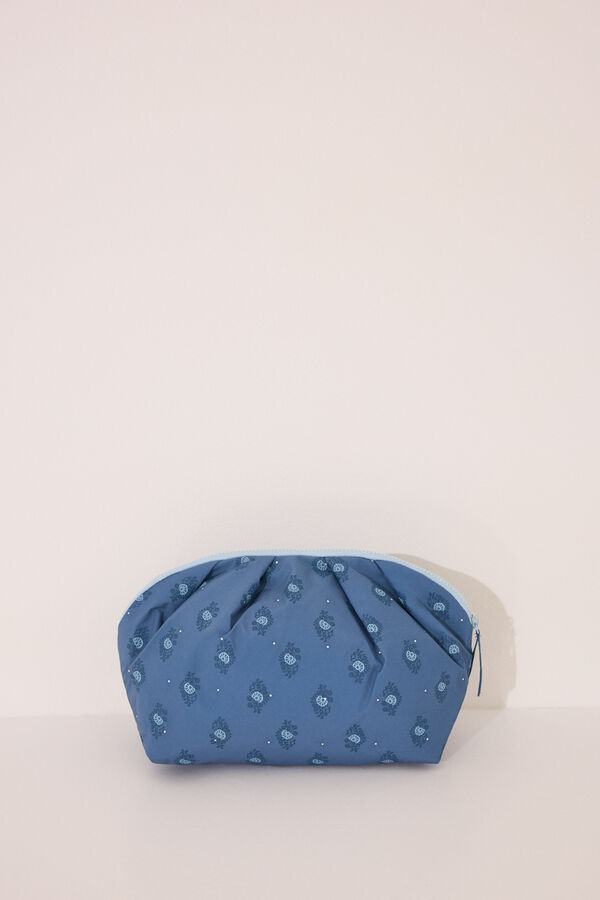 Womensecret Neceser grande acolchado con estampado azul estampado