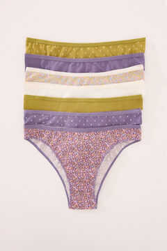 Womensecret Pack de 7 panties brasileñas estampados mezcla algodón estampado