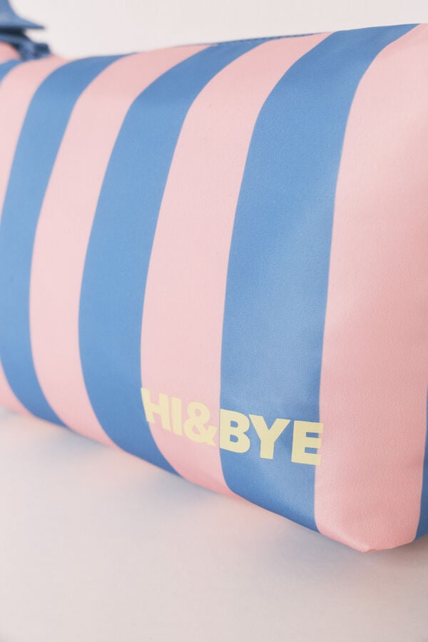 HI&BYE Neceser mediano estampado de rayas azul azul