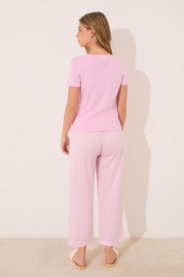 Womensecret Pijama capri de algodón rosa rosa