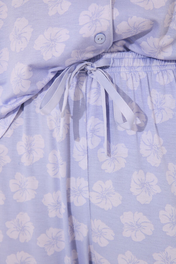 Womensecret Pijama camisera de viscosa Capri azul azul