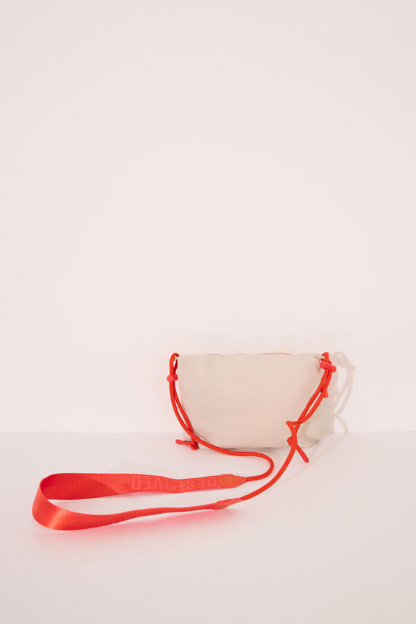 Womensecret Bolsa de bolsa cartera de nailon beige. café