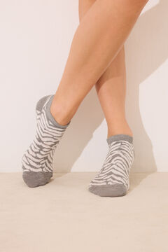Womensecret Pack de 3 calcetines short con estampado de cebra estampado