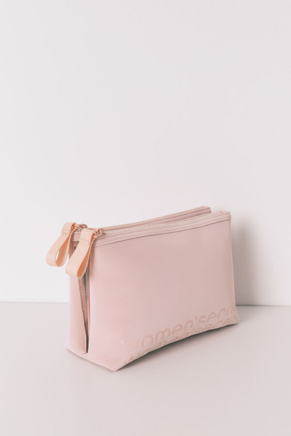 Womensecret Neceser de goma rosa mediano rosa