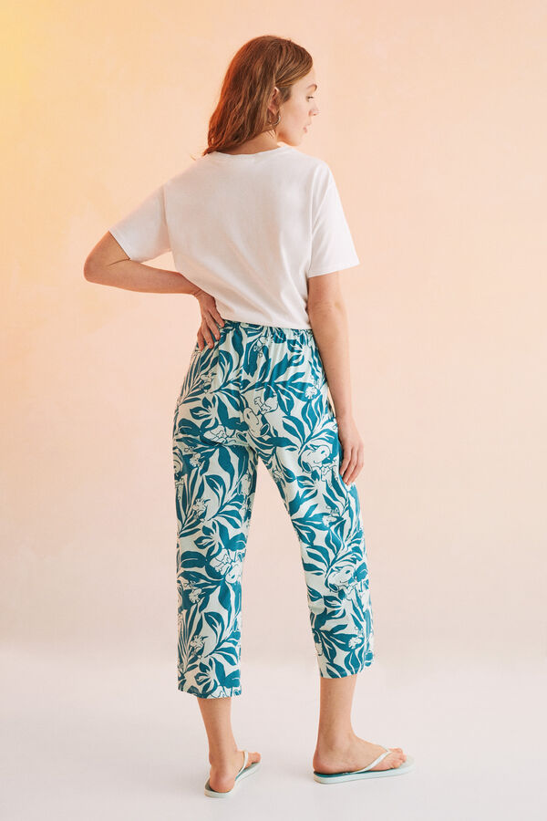 Womensecret Pantalón largo Capri 100% algodón Snoopy estampado