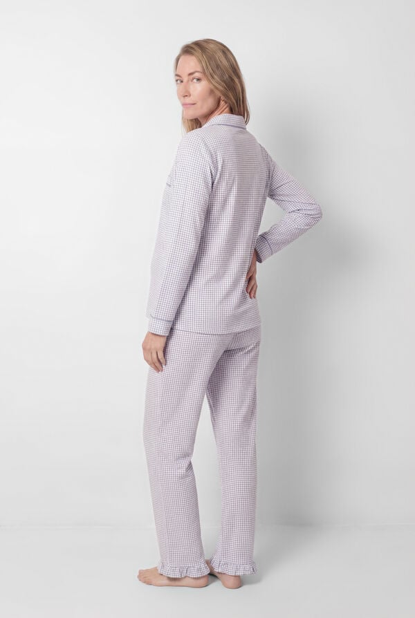 Women'secret Pijama camisera maternity estampado vichy azul