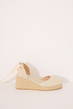 Womensecret Chanclas de plataforma de esparto doradas café