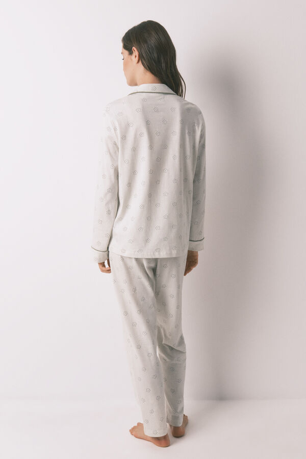 Women'secret Pijama camisera largo de Snoopy 100% algodón marfil