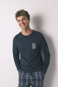 Women'secret Pijama larga de hombre, 100% algodón, cuadros