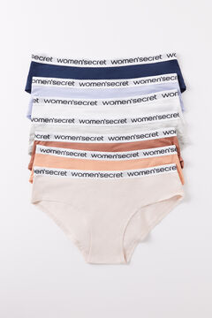Womensecret Pack 7 panties anchos logo blanco