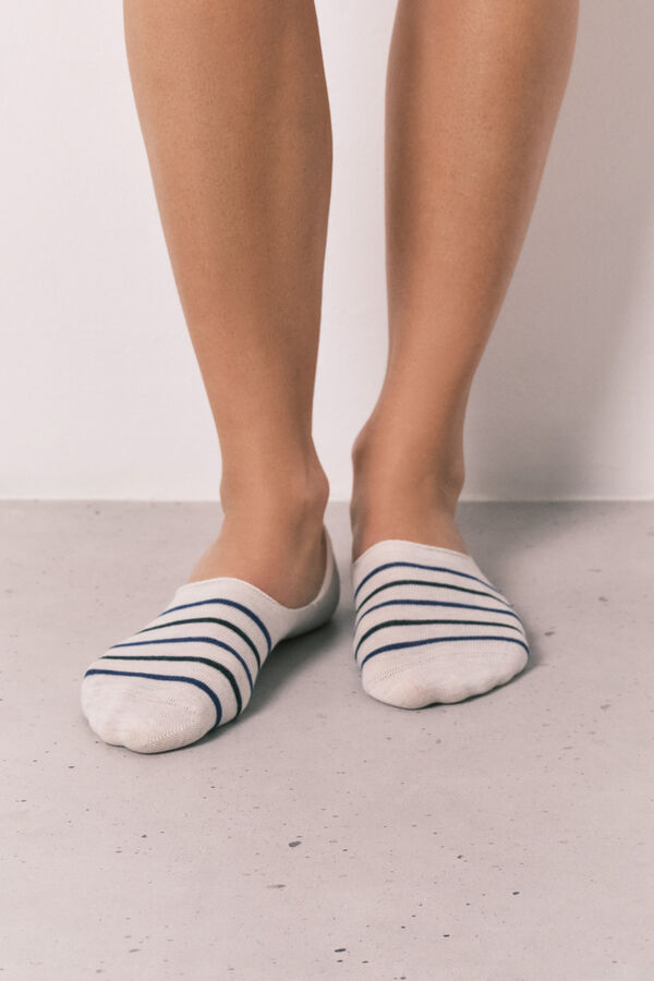 Women'secret Pack 3 calcetines invisibles estampado Hello Kitty verdes estampado