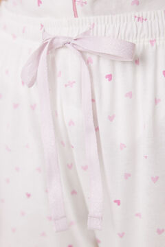 Womensecret Pijama camisera 100% algodón corazones rosa rosa