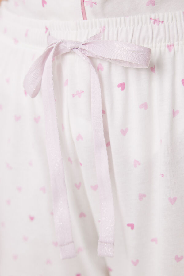 Womensecret Pijama camisera 100% algodón corazones rosa rosa