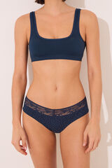 Womensecret Panty ancha con estampado azul estampado