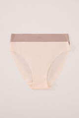 Womensecret Pack de 2 panties clásica de microfibra blanco