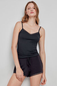 Gisela Playera de pijama con tirantes negros