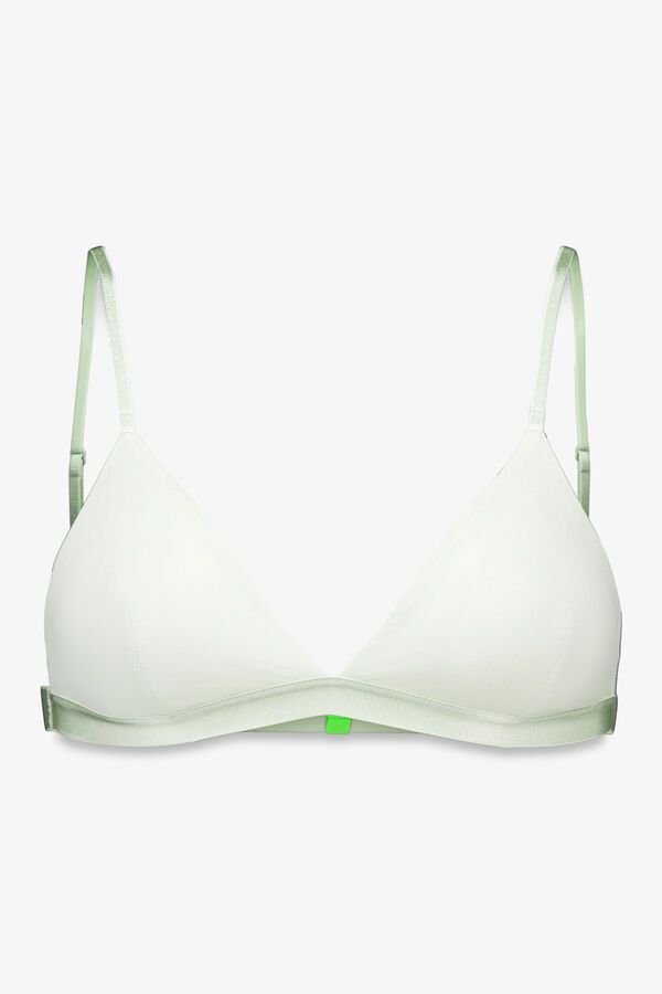 HI&BYE Brasier triangular de microfibra con purpurina verde verde