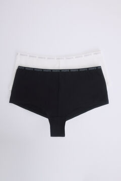 Womensecret Pack 2 bragas bóxer negro, blanco blanco