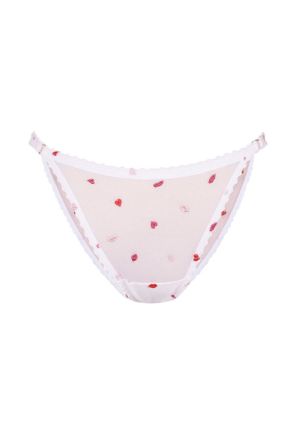 Womensecret Panty blanco corazones marfil