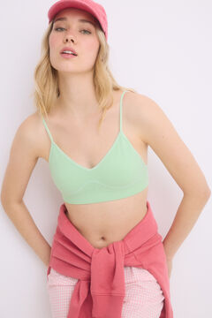 Womensecret Sujetador top relleno verde copas extraíbles verde