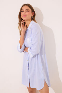 Womensecret Playera de dormir short de viscosa a rayas azul