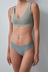 Women'secret Tanga frunce verde verde